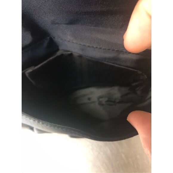 Emeraude Women’s Small Black Shoulder Evening Formal Bag with Bow and Rhinestone - Picture 5 of 8